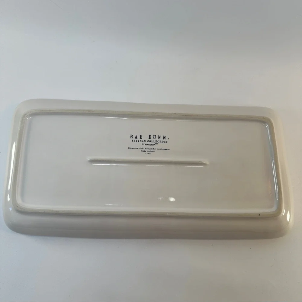 NWOT Rae Dunn Happy Easter Platter Ceramic Serving Tray Spring‎ Eggs Basket